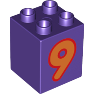 Duplo Brick 2X2X2 C&L 9 - Medium Lilac