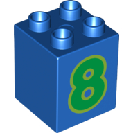 Duplo Brick 2X2X2 C&L 8 - Bright Blue