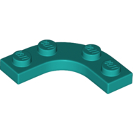 Plate 3X3, 1/4 Circle, W/ Cut Out - Bright Bluish Green