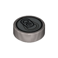 Flat Tile 1X1, Round No. 35 - Silver Metallic