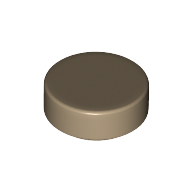 Flat Tile 1X1, Round - Sand Yellow