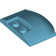 Plate W. Bow 3X4X2/3 W. Knobs - Medium Azur