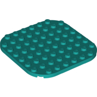 Plate 8X8, Circle - Bright Bluish Green