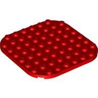Plate 8X8, Circle - Bright Red