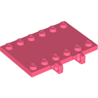 Plate 4X6, W/ Vert. Stub - Vibrant Coral