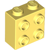 Brick 1X2X1 2/3 W/4 Knobs - Cool Yellow