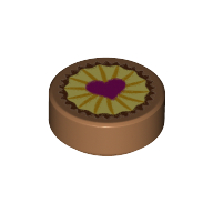Flat Tile 1X1, Round, No.100 - Medium Nougat