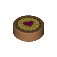 Flat Tile 1X1, Round, No.100 - Medium Nougat