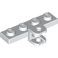 Plate 1X4 W. Ball Socket - White