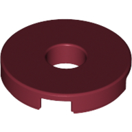 Flat Tile 2X2 Round W. Hole Minuscule4.85 - Dark Red