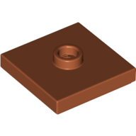 Plate 2X2 W 1 Knob - Dark Orange