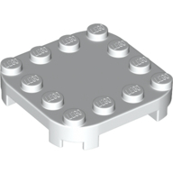 Plate, 4X4X2/3, Circle, W/ Reduced Knobs - White