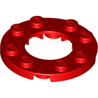 Plate Round 4X4 With Minuscule16Mm Hole - Bright Red