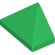 End Ridged Tile 1X2/45Degrees - Dark Green