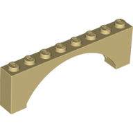 Brick W. Bow 1X8X2 - Brick Yellow