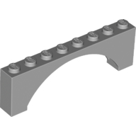 Brick W. Bow 1X8X2 - Medium Stone Grey