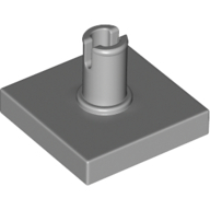 Plate 2X2 W. Vertical Snap - Medium Stone Grey