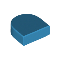 Flat Tile 1X1, 1/2 Circle - Dark Azur