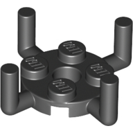 Plate Round 2X2 W/ Vert. Shaft - Black