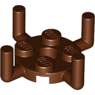 Plate Round 2X2 W/ Vert. Shaft - Reddish Brown