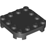 Plate, 4X4X2/3, Circle, W/ Reduced Knobs - Black