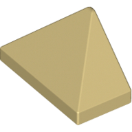 End Ridged Tile 1X2/45Degrees - Brick Yellow