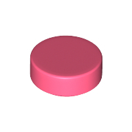 Flat Tile 1X1, Round - Vibrant Coral
