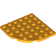 Plate 6X6 W. Bow - Flame Yellowish Orange