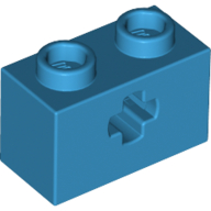 Brick 1X2 With Cross Hole - Dark Azur