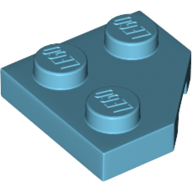 Plate 2X2, Corner, 45 Deg. - Medium Azur