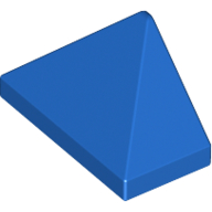 End Ridged Tile 1X2/45Degrees - Bright Blue