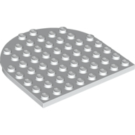 Plate 8X8, 1/2 Circle - White