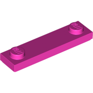 Plate 1X4, W/ 2 Knobs, No. 2 - Bright Purple