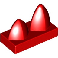 Plate 1X2 W/ 2 Vert. Teeth - Bright Red