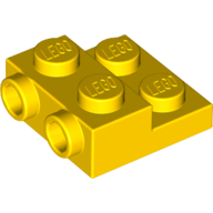 Plate 2X2X2/3 W. 2. Hor. Knob - Bright Yellow