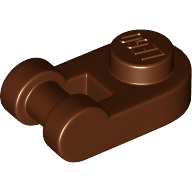Plate 1X1 Round W/ 3.2 Shaft - Reddish Brown