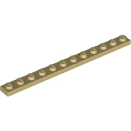 Plate 1X12 - Brick Yellow