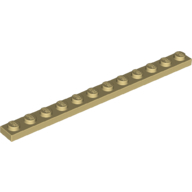 Plate 1X12 - Brick Yellow
