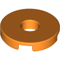 Flat Tile 2X2 Round W. Hole Minuscule4.85 - Bright Orange
