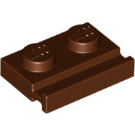 Plate 1X2 With Slide - Reddish Brown