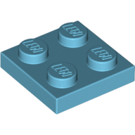 Plate 2X2 - Medium Azur