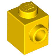 Brick 1X1 W. 1 Knob - Bright Yellow