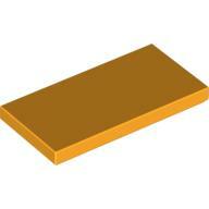 Flat Tile 2X4 - Flame Yellowish Orange