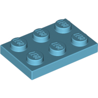 Plate 2X3 - Medium Azur