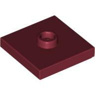 Plate 2X2 W 1 Knob - Dark Red