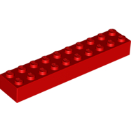 Brick 2X10 - Bright Red