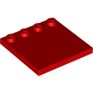 Plate 4X4 W. 4 Knobs - Bright Red