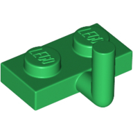 Plate 1X2 W. Vertical Schaft - Dark Green