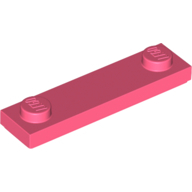 Plate 1X4, W/ 2 Knobs, No. 2 - Vibrant Coral