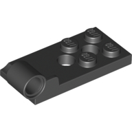 Plate 2X4, W/ Hinge 4,85, Bottom - Black